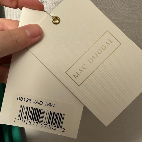 NWT Fabulouss by Mac Duggal Plunging Neck Ruched Bodice Dress - size 18W - Picture 6 of 6